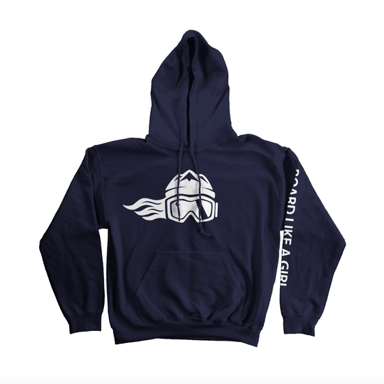 Womens Snowboard Hoodie Navy Blue - Ski Like A Girl