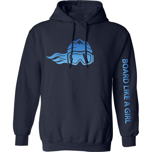 Womens Snowboard Hoodie Ski Blue - Ski Like A Girl
