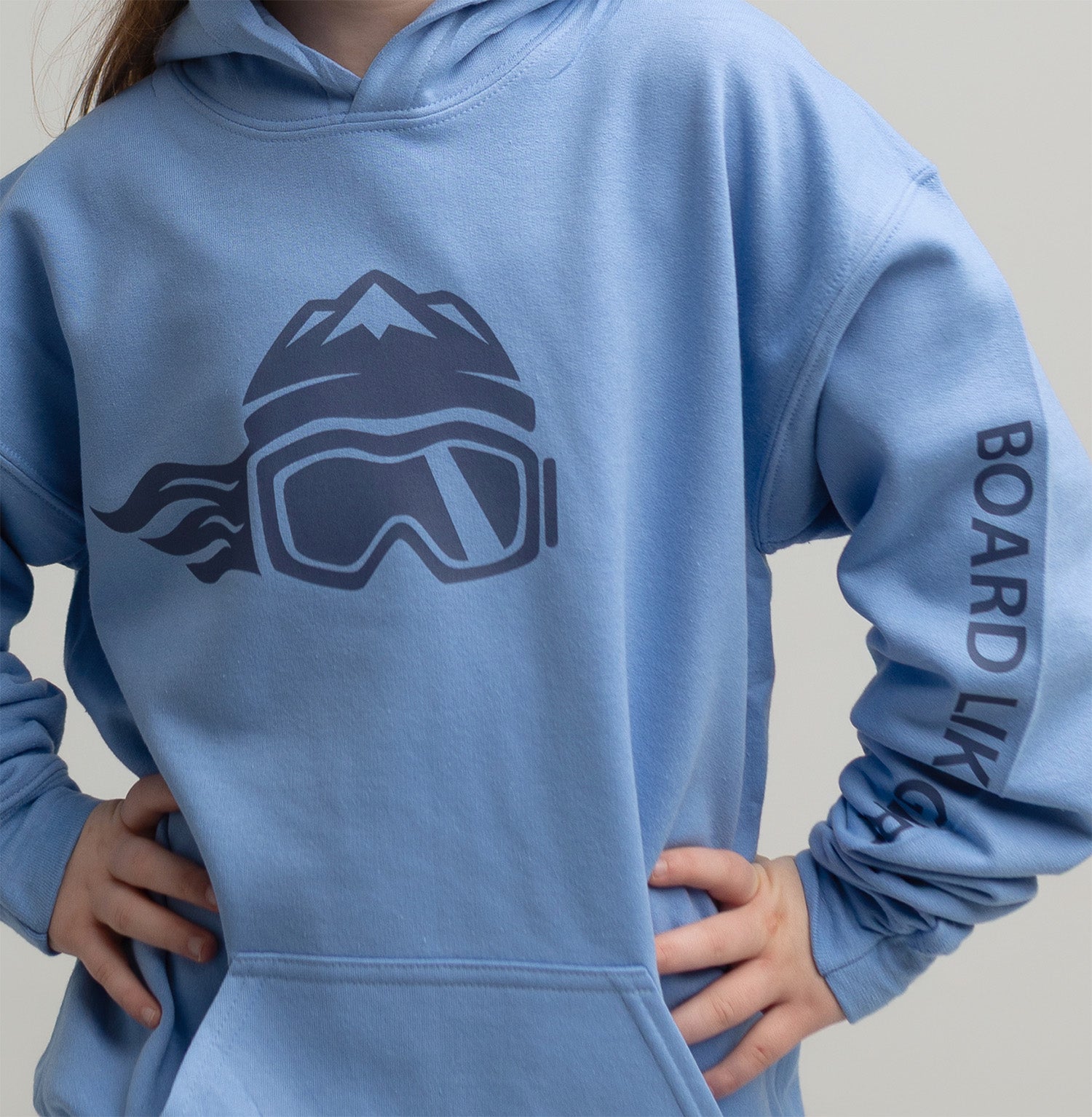 Girls Snowboard Hoodie Carolina Blue Navy