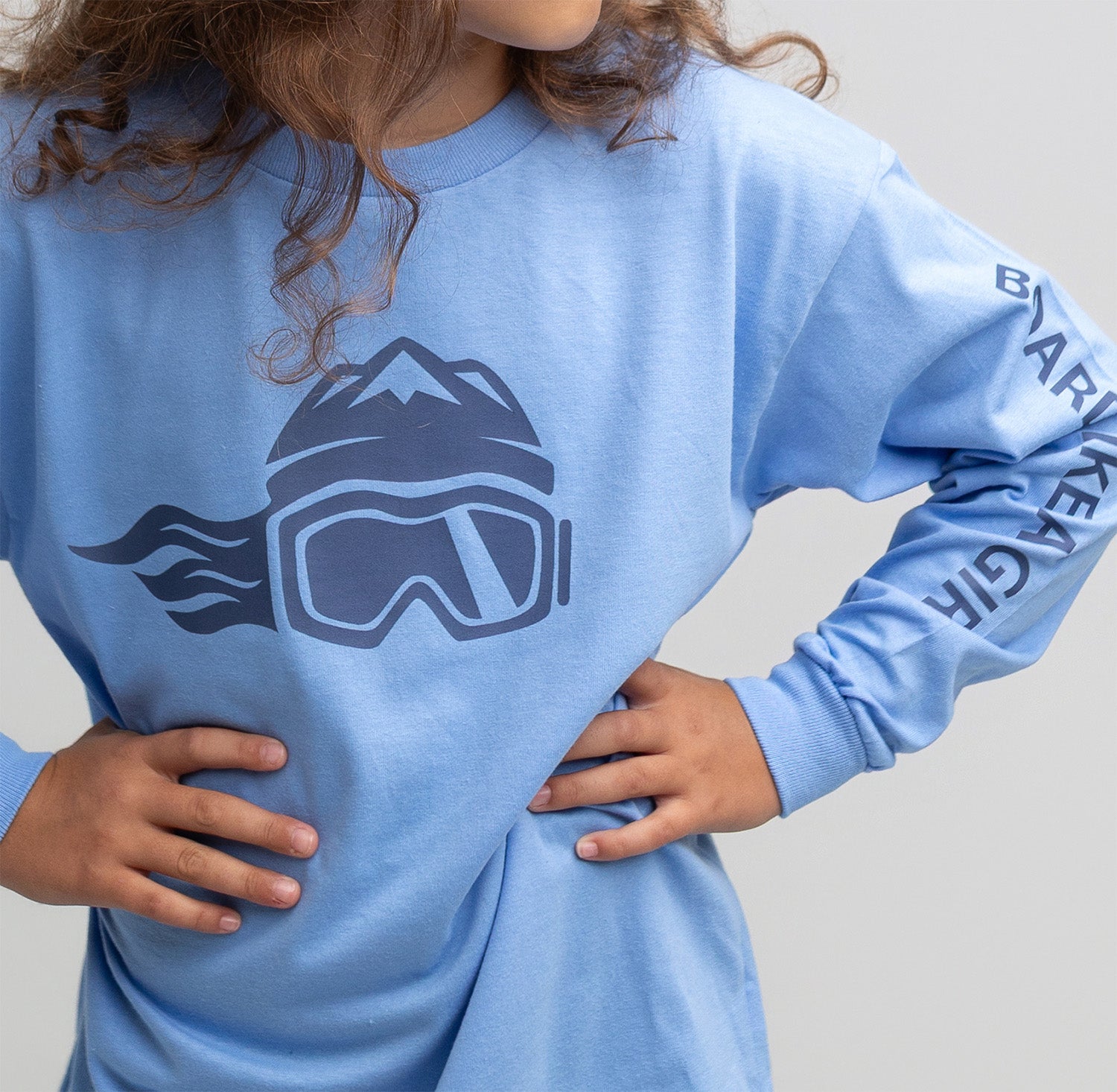 Girls Snowboard Long-Sleeve T-Shirt Carolina Blue Navy