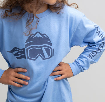 Girls Snowboard Long-Sleeve T-Shirt Carolina Blue Navy