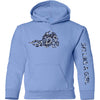 Ski Like A Girl Girls Hoodie Carolina Blue Navy Paisley